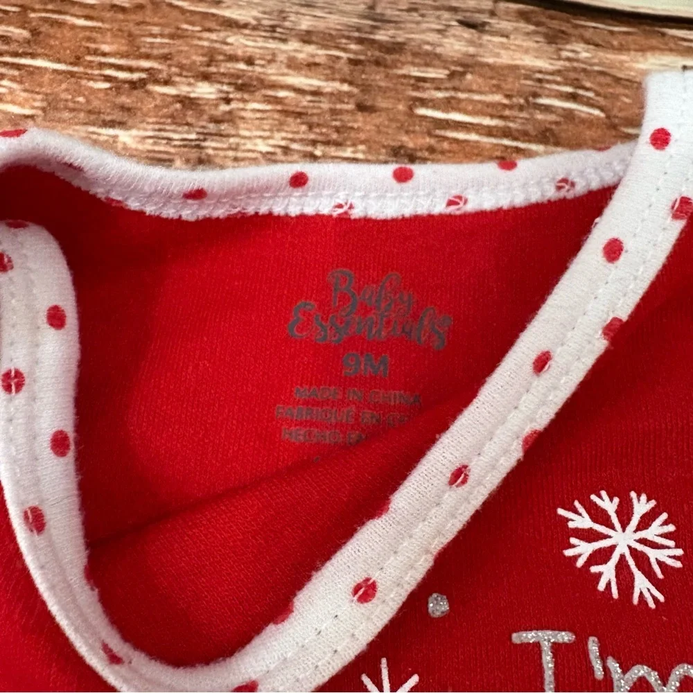 Baby Essentials Red Snowflake Baby Outfit - Picture 5 of 5